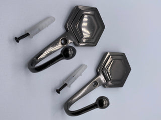 Contemporary Curtain Tie Back Hooks - Black Nickel - Pack of 100 - www.mydecorstore.co.uk