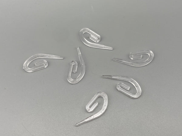 Clear Heavy Duty Plastic Hooks - Transparent - Standard Size - from £0.01 per piece - www.mydecorstore.co.uk