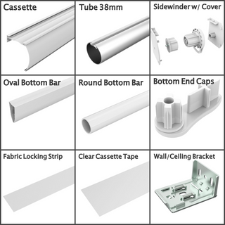 Touch Roller Blinds Complete System - Aluminium Fascia Cassette - White - www.mydecorstore.co.uk