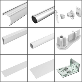 Touch Roller Blinds Complete System - Aluminium Fascia Cassette - White - www.mydecorstore.co.uk