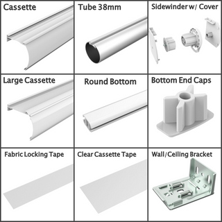 Roller Blinds Cassette Complete System - Aluminium Fascia Cassette - White - www.mydecorstore.co.uk