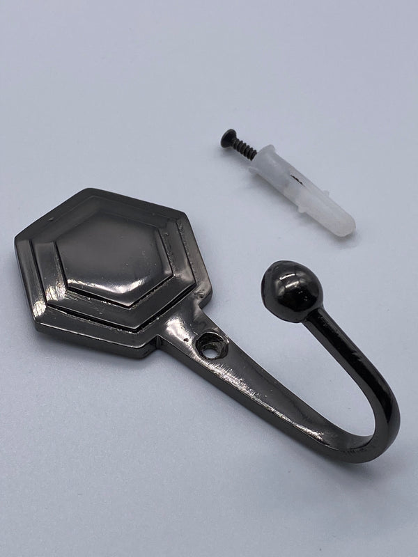 Contemporary Curtain Tie Back Hooks - Black Nickel - Pack of 100 - www.mydecorstore.co.uk