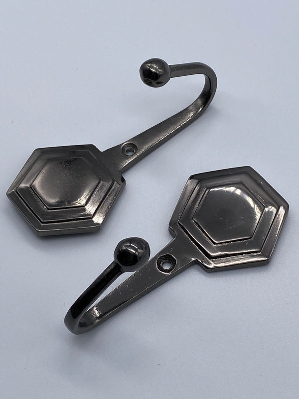 Contemporary Curtain Tie Back Hooks - Black Nickel - Pack of 100 - www.mydecorstore.co.uk