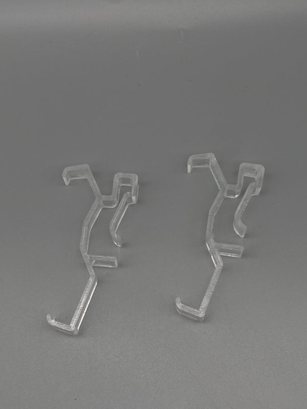Plastic Valance Hanger for Wood Venetian Blinds - 63mm Opening - Clear - Pack of 100 - www.mydecorstore.co.uk