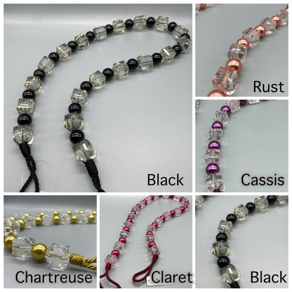 10x Timeless Beaded Curtain Tie Backs by Jones® - Crystal Beaded Curtain Rope - www.mydecorstore.co.uk