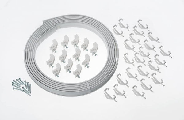 2.5mtr Bendable uPVC Curtain Track - Compete Kit with Valance Track - Pack of 10 Sets